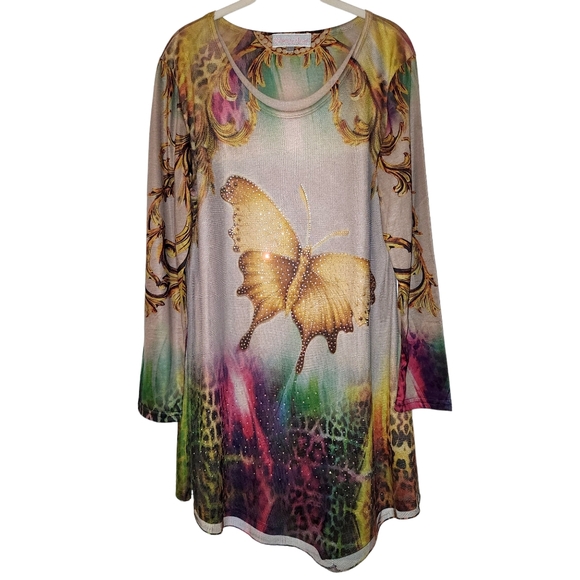 Anthropologie Pretty Angel Butterfly Tunic Top - Picture 1 of 9